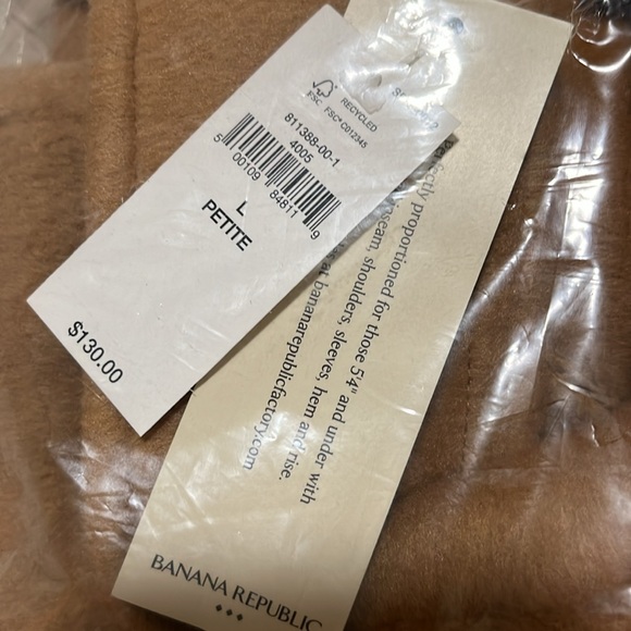 Banana Republic Brushed Short Jacket Petite Large Camel - New With Tags - Picture 7 of 8